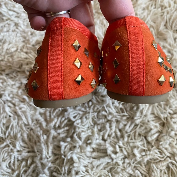 J. Crew Factory Suede Studded Classic Slip On Flats Women’s Orange, 6.5 - Picture 4 of 9